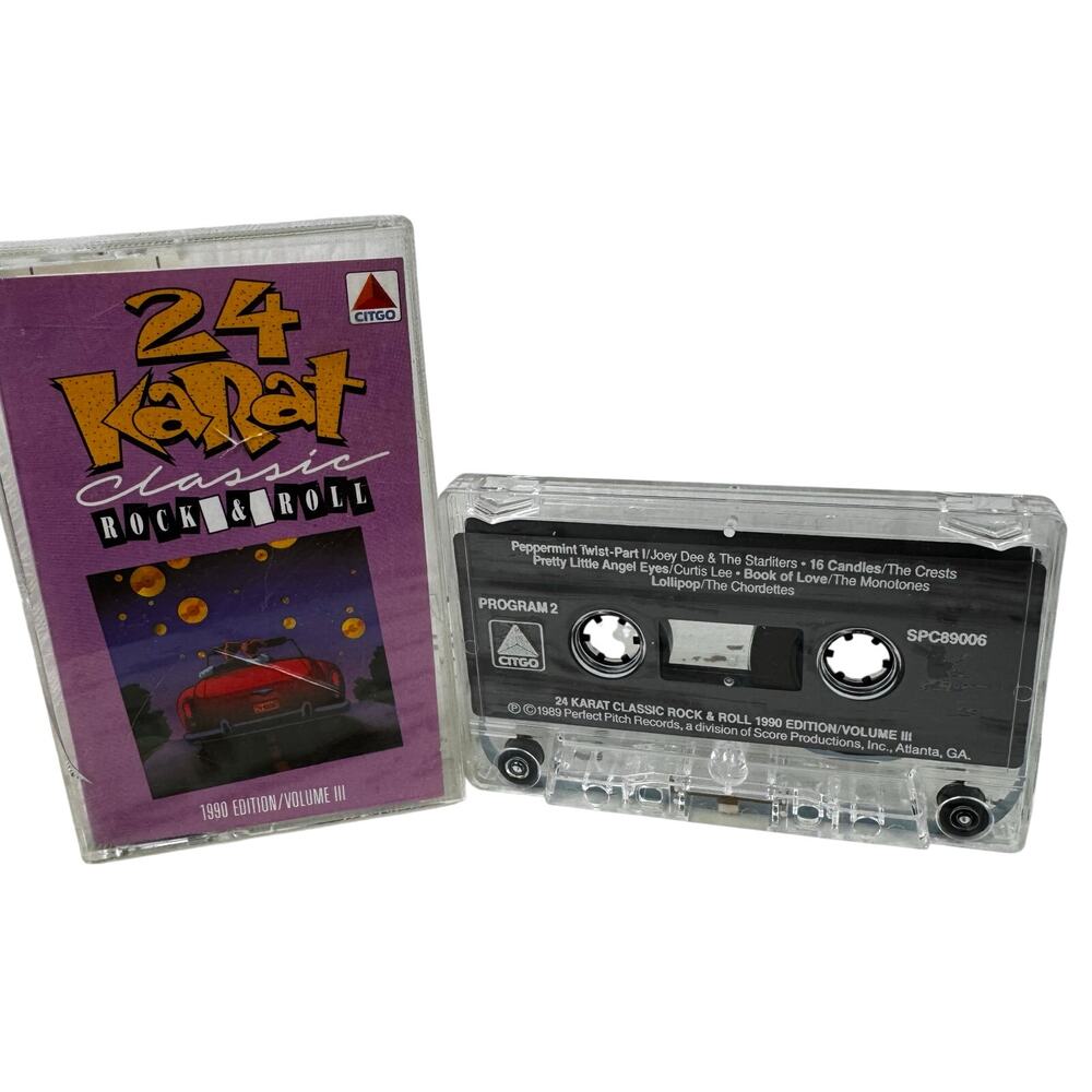 24 Karat Classic Rock & Roll 1990 Edition Volume III Citgo Cassette Tape Vintage
